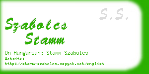 szabolcs stamm business card